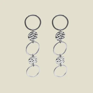 Funky Earrings (Set) Mixed Circles Silver