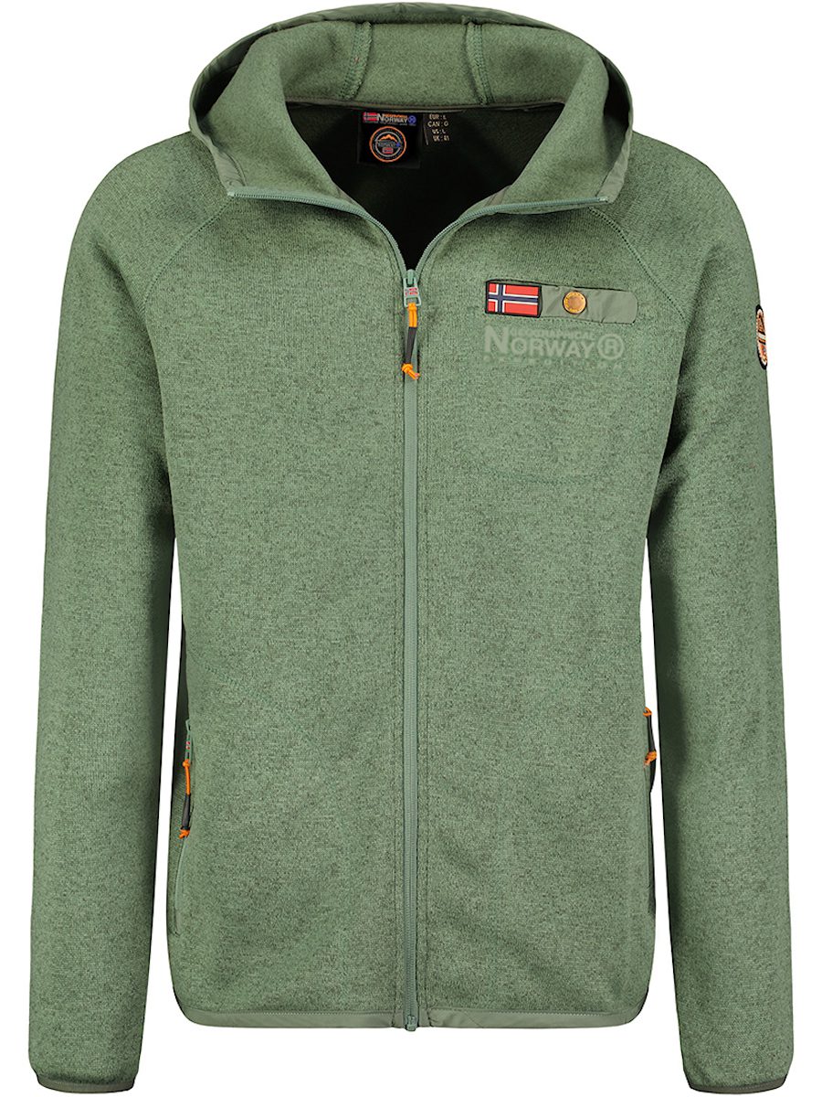 Geographical Norway Heren Fleece Vest Met Capuchon Tiparni Almond Green - Afbeelding 2