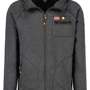 Geographical Norway Heren Fleece Vest Met Capuchon Tiparni Dark Grey